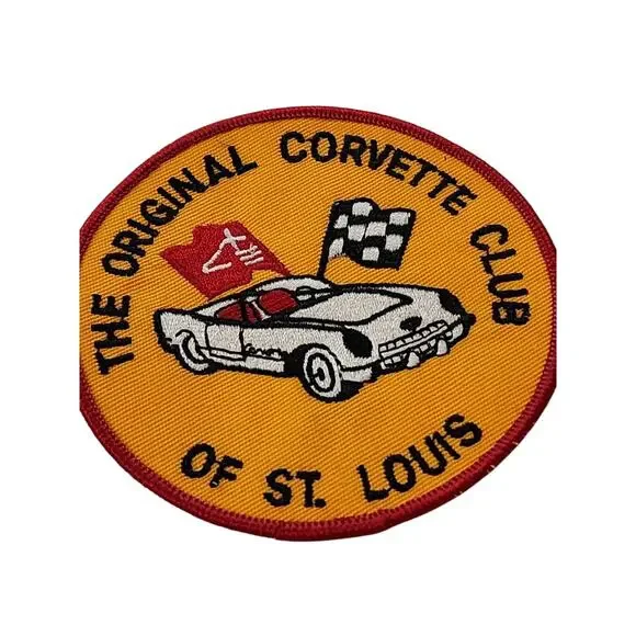 THE ORIGINAL CORVETTE CLUB OF ST. LOUIS STINGRAY ROADSTER CAR CLOTH PATCH UNUSED - Picture 2 of 3